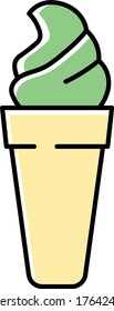 Cone Ice Cream Concept Vector Color Icon Design, Foodie and gourmet Symbol on white background, Sweet Dessert Sign