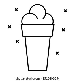 Cone Ice Cream Food Dessert Vector Icon Design