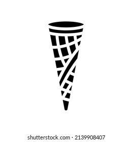 cone ice cream glyph icon vector. cone ice cream sign. isolated contour symbol black illustration