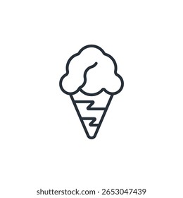 cone ice cream icon collection . design style with background
