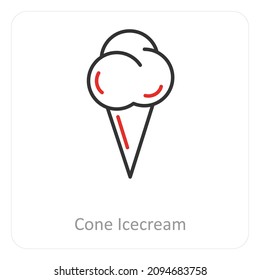 Cone Ice Cream Icon Concept