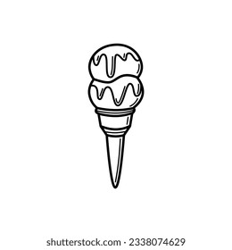 Cone ice cream icon design isolated on white background