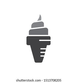 Cone Ice cream icon. flat simple pictogram. vector illustration