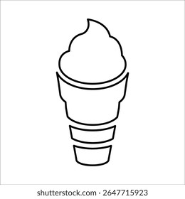 Cone ice cream icon, Line Vector graphics