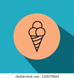 Cone Ice Cream Icon Vector