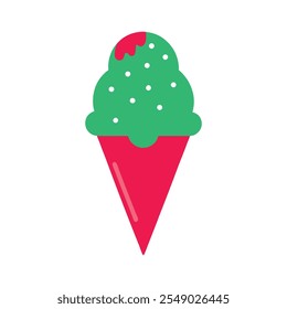 Icono de helado de cono Ilustración vectorial
