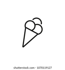 Cone of ice cream line icon. Snack, dessert, scoop. Food concept. Can be used for topics like diet, sweet, refreshment