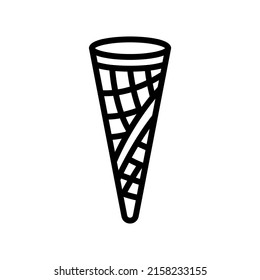 cone ice cream line icon vector. cone ice cream sign. isolated contour symbol black illustration