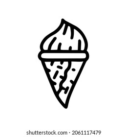 cone ice cream line vector doodle simple icon