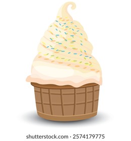 cone ice cream on white background vector design