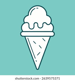 cone ice cream outline vector icon 