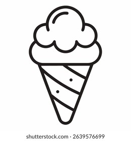 cone ice cream outline vector icon