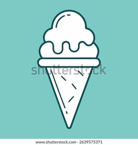 cone ice cream outline vector icon 