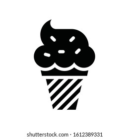 cone ice cream related sweets and candy vector in solid design