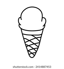 cone ice cream of summer doodles icon set