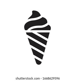 icono plano de helado vectorial de cone 