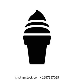 cone ice cream vector glyph flat icon 