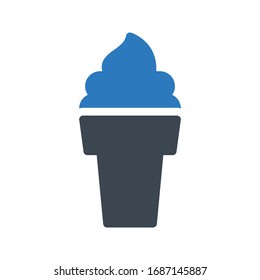 cone ice cream vector glyph color icon 