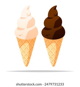 Cone ice cream vector isolated illustration