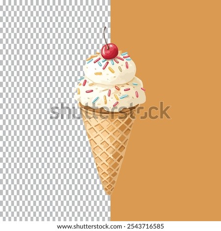cone ice cream, vector, isolated, color and white on background png