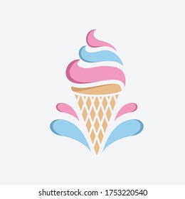 Cone Ice Cream Vector Logo Template Stock Vector (Royalty Free ...