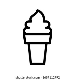 cone ice cream vector thin line icon 