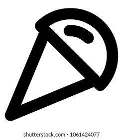 
cone icecream bold line vector icon
