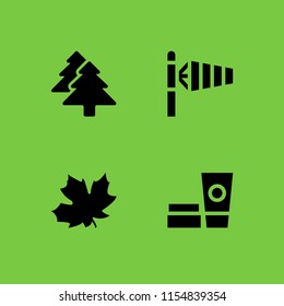 cone icon. 4 cone set with cream, pine, autumn and windsock vector icons for web and mobile app