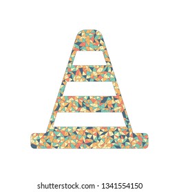 Cone Icon. Colored mosaic with polygons
