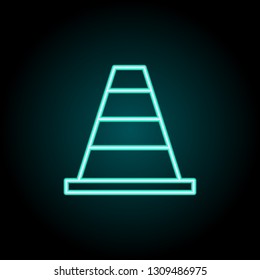 cone icon. Elements of construction in neon style icons. Simple icon for websites, web design, mobile app, info graphics