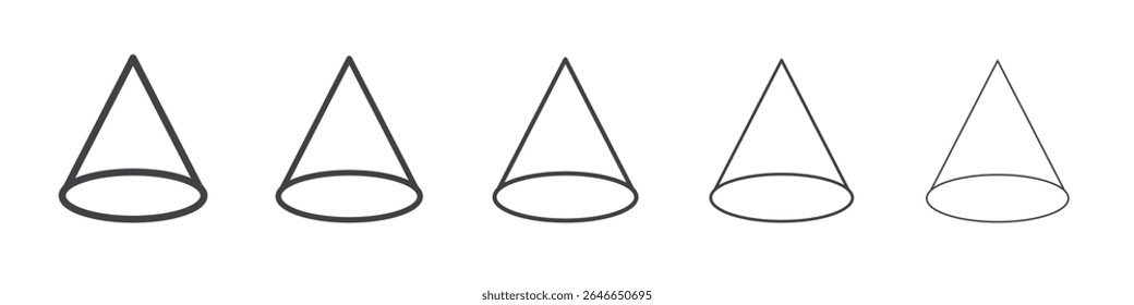 Cone icon flat simple outline logo