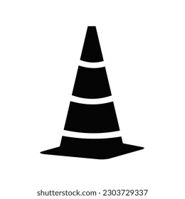 Cone icon isolated on white background. Traffic cone symbol . Vector illustration.