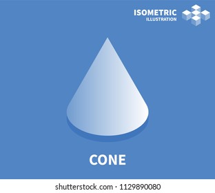 Cone icon. Isometric template for web design in flat 3D style. Vector illustration.