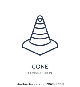 Cone icon. Cone linear symbol design from Construction collection. Simple outline element vector illustration on white background.