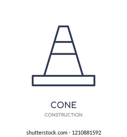 cone icon. cone linear symbol design from Construction collection. Simple outline element vector illustration on white background.