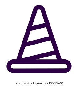 Icono de cono. Una Ilustración vectorial lineal de icono de cono aislado sobre fondo blanco.