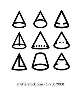 cone icon or logo isolated sign symbol vector illustration - Collection of high quality black style vector icons
