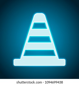 Cone Icon. Neon style. Light decoration icon. Bright electric symbol