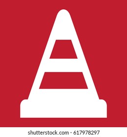Cone icon on red background