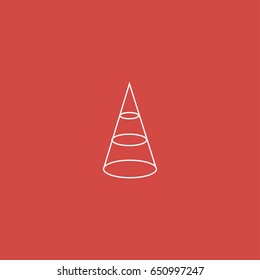 cone icon. sign design. red background