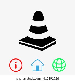 cone icon stock vector illustration