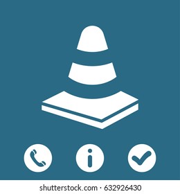  cone icon stock vector illustration