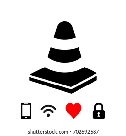  cone icon stock vector illustration