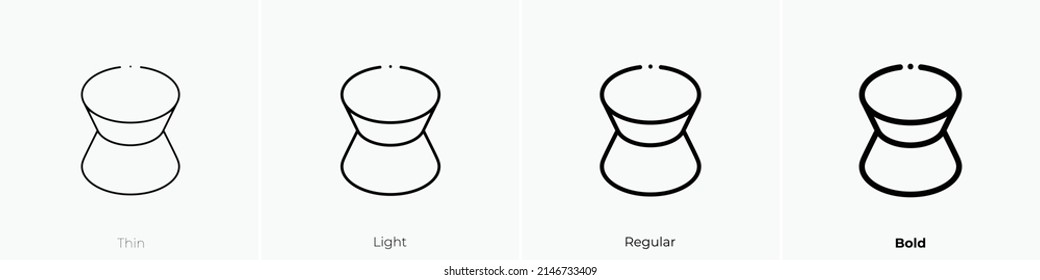 cone icon. Thin, Light Regular And Bold style design isolated on white background