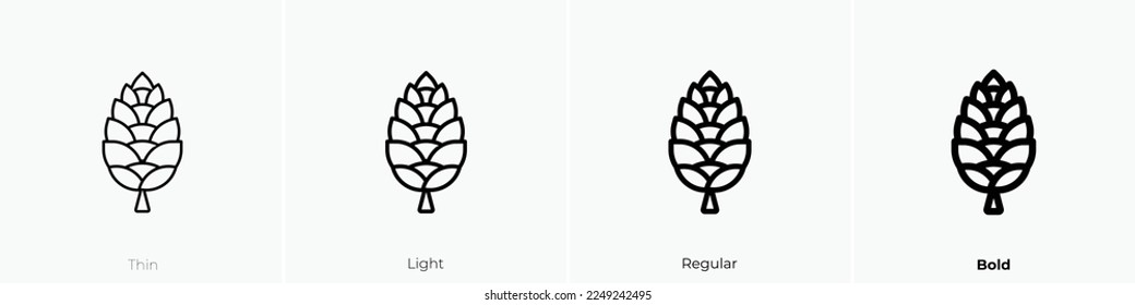 cone icon. Thin, Light Regular And Bold style design isolated on white background