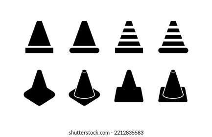 cone icon. traffic cone, construction cone, and security. flat style - stock vector.