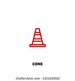 cone icon. cone vector design. sign design. red color