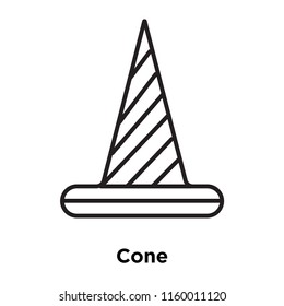 Cone icon vector isolated on white background, Cone transparent sign , sign and symbols in thin linear outline style