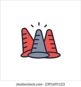 cone icon. vector.Editable stroke.linear style sign for use web design,logo.Symbol illustration.