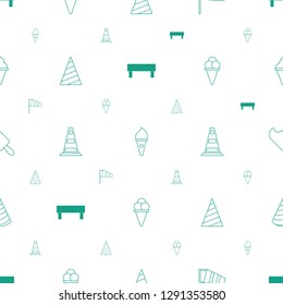 cone icons pattern seamless white background. Included editable line barrier, ice cream, wind cone, party hat, cone barrier icons. icons for web and mobile.